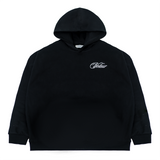 CHAIN-STITCH HOODIE - BLACK