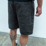 WASHED DENIM SHORT