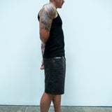 WASHED DENIM SHORT