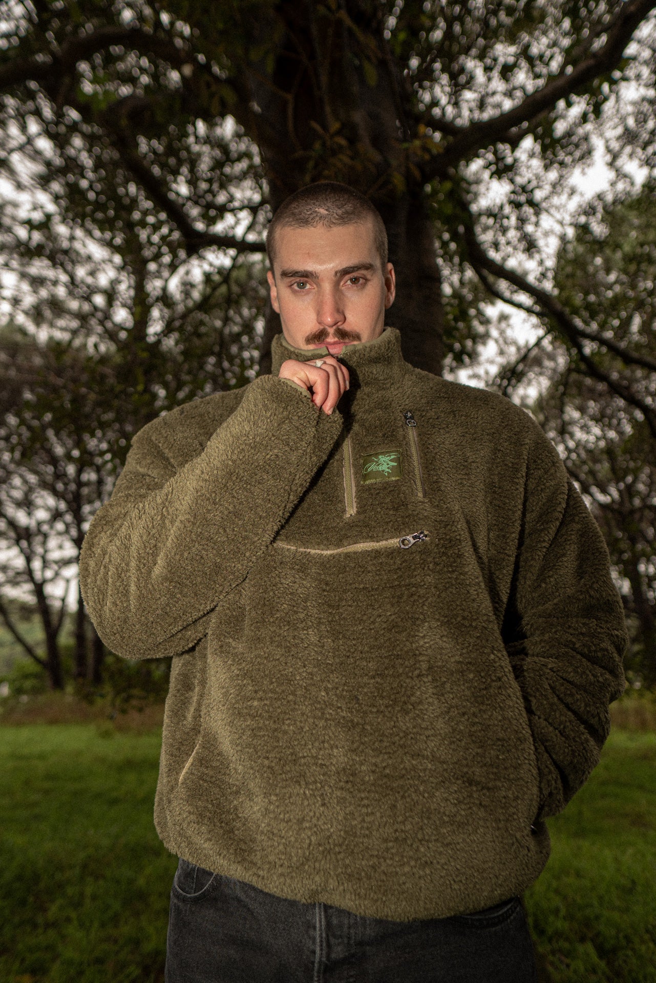 VOLEUR QUARTER ZIP UTILITY FLEECE (MOSS GREEN)