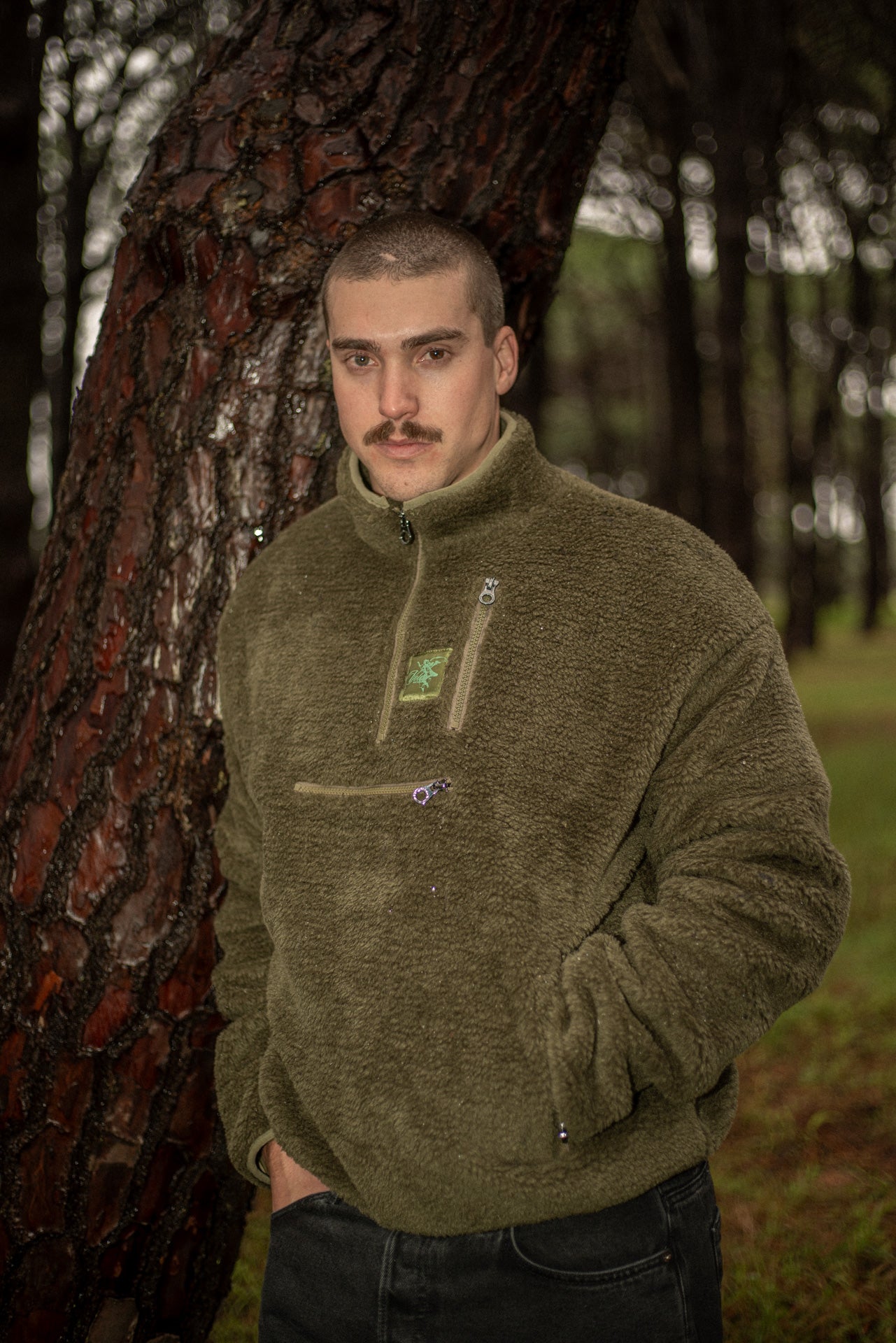 VOLEUR QUARTER ZIP UTILITY FLEECE (MOSS GREEN)