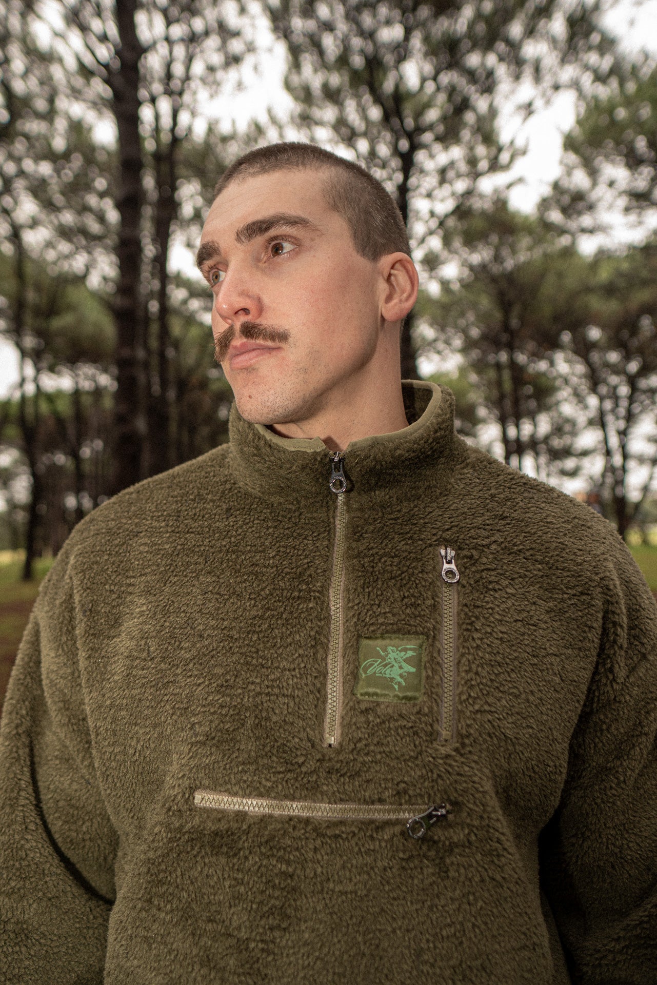 VOLEUR QUARTER ZIP UTILITY FLEECE (MOSS GREEN)