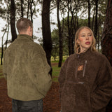 VOLEUR QUARTER ZIP UTILITY FLEECE (FOREST BROWN)