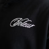 CHAIN-STITCH HOODIE - BLACK