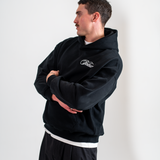 CHAIN-STITCH HOODIE - BLACK