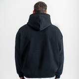 CHAIN-STITCH HOODIE - BLACK